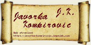 Javorka Kompirović vizit kartica